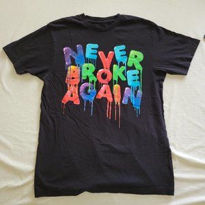 Medium Black Graphic Tee, Never Broke Again